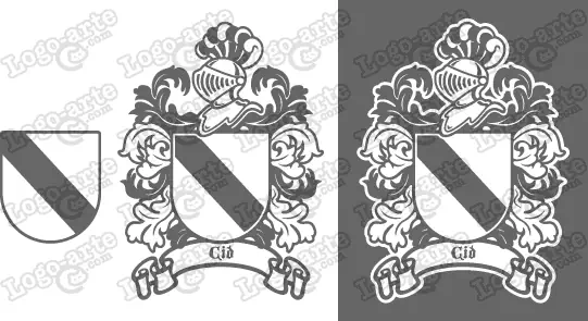 Imágenes vectoriales del escudo de armas del apellido Cid para descargar.