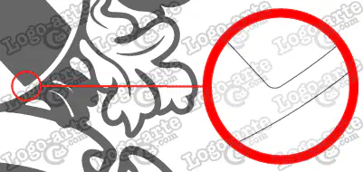 Las puntas y ángulos de este escudo heráldico vectorial están redondeados para facilitar el corte y pelado.