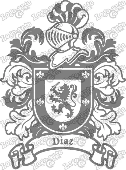 Escudo heráldico del apellido Díaz en vectores para cortar en plotter.