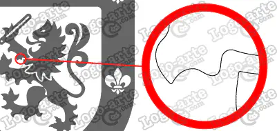 Las puntas y ángulos de este escudo heráldico vectorial están redondeados para facilitar el corte y pelado.