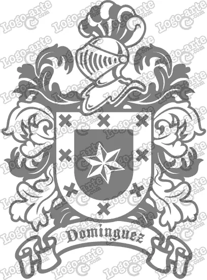 Escudo heráldico del apellido Domínguez en vectores para cortar en plotter.