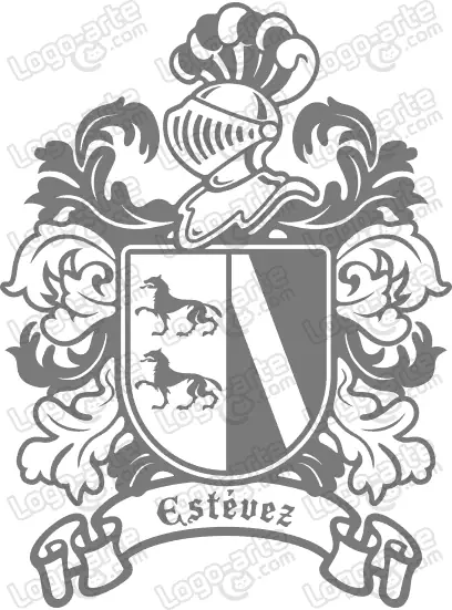 Escudo heráldico del apellido Estévez en vectores para cortar en plotter.