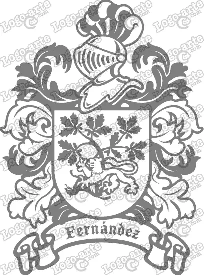 Escudo heráldico del apellido Fernández en vectores para cortar en plotter.