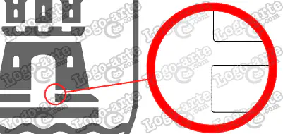 Las puntas y ángulos de este escudo heráldico vectorial están redondeados para facilitar el corte y pelado.