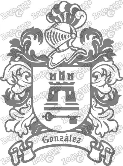 Escudo heráldico del apellido González en vectores para cortar en plotter.