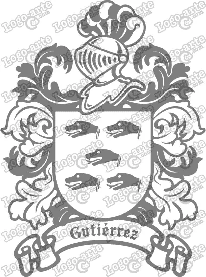 Escudo heráldico del apellido Gutiérrez en vectores para cortar en plotter.