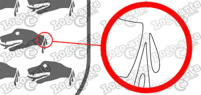 Las puntas y ángulos de este escudo heráldico vectorial están redondeados para facilitar el corte y pelado.