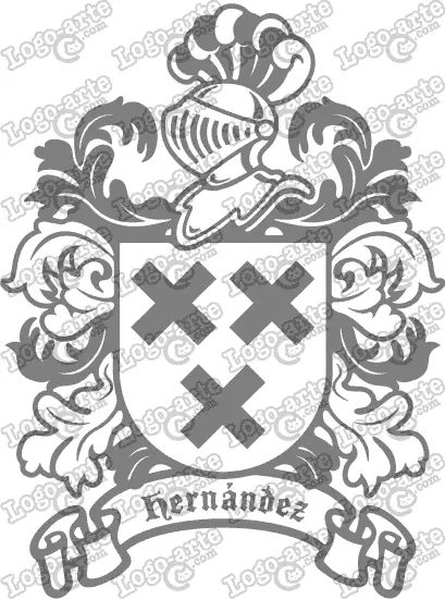 Escudo heráldico del apellido Hernández en vectores para cortar en plotter.