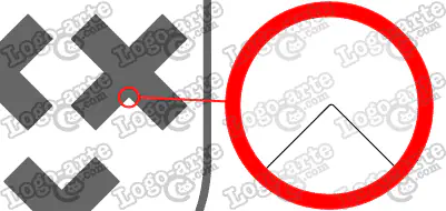 Las puntas y ángulos de este escudo heráldico vectorial están redondeados para facilitar el corte y pelado.