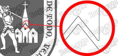 Las puntas y ángulos de este escudo heráldico vectorial están redondeados para facilitar el corte y pelado.