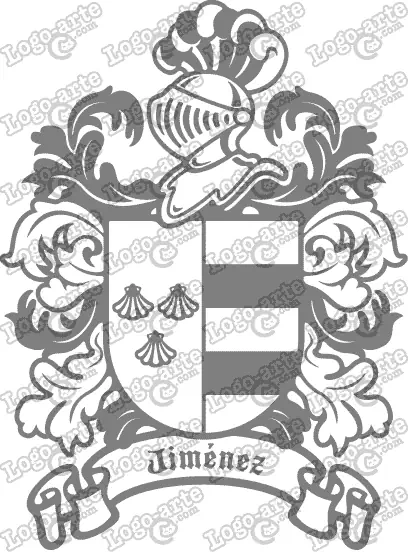 Escudo heráldico del apellido Jiménez en vectores para cortar en plotter.