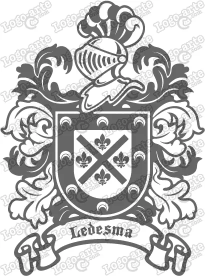 Escudo heráldico del apellido Ledesma en vectores para cortar en plotter.