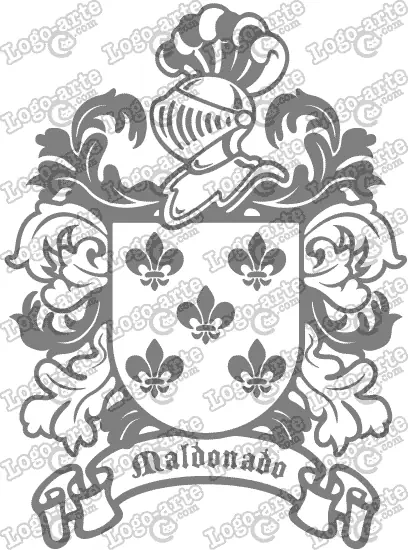 Escudo heráldico del apellido Maldonado en vectores para cortar en plotter.