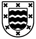 Escudo heráldico vectorial del apellido Marín para grabado láser en madera, placa conmemorativa y corte en plotter formato DXF.
