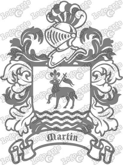 Escudo heráldico del apellido Martín en vectores para cortar en plotter.