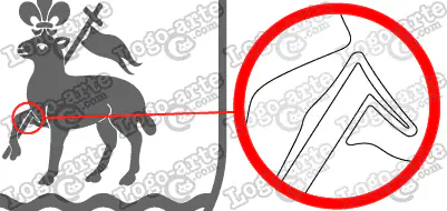 Las puntas y ángulos de este escudo heráldico vectorial están redondeados para facilitar el corte y pelado.