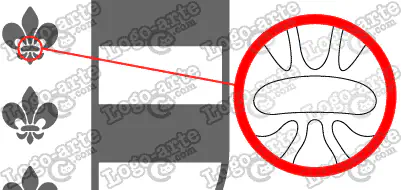 Las puntas y ángulos de este escudo heráldico vectorial están redondeados para facilitar el corte y pelado.