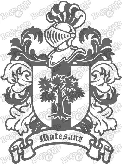 Escudo heráldico del apellido Matesanz en vectores para cortar en plotter.