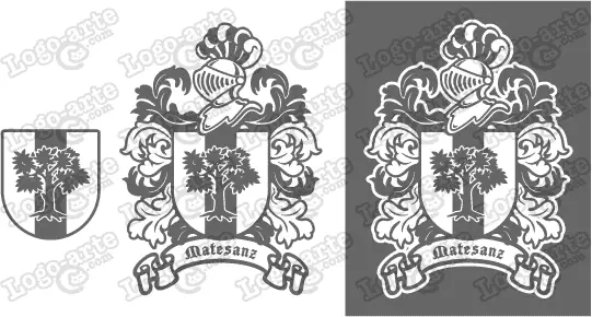 Imágenes vectoriales del escudo de armas del apellido Matesanz para descargar.