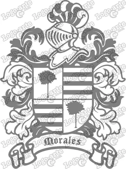 Escudo heráldico del apellido Morales en vectores para cortar en plotter.