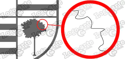 Las puntas y ángulos de este escudo heráldico vectorial están redondeados para facilitar el corte y pelado.