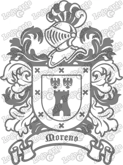 Escudo heráldico del apellido Moreno en vectores para cortar en plotter.