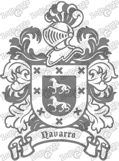 Escudo heráldico del apellido Navarro en vectores para cortar en plotter.