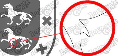 Las puntas y ángulos de este escudo heráldico vectorial están redondeados para facilitar el corte y pelado.