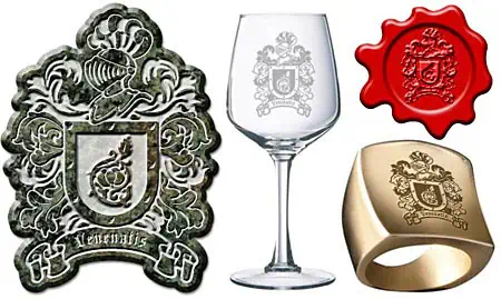Se entregan estas 3 versiones del escudo de armas del apellido vectorial: solo, con blasón y contorno para máscara Sandblast