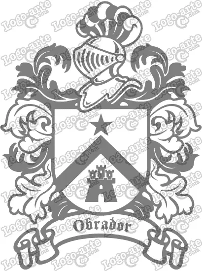 Escudo heráldico del apellido Obrador en vectores para cortar en plotter.