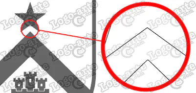 Las puntas y ángulos de este escudo heráldico vectorial están redondeados para facilitar el corte y pelado.