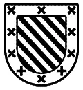 Escudo heráldico vectorial del apellido Ortega para chorro de arena en mármol y grabado CNC en piedra formato DXF.