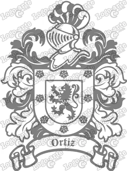 Escudo heráldico del apellido Ortiz en vectores para cortar en plotter.