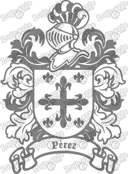 Escudo heráldico del apellido Pérez en vectores para cortar en plotter.