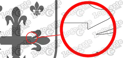 Las puntas y ángulos de este escudo heráldico vectorial están redondeados para facilitar el corte y pelado.