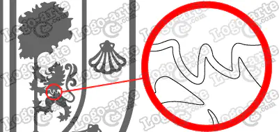 Las puntas y ángulos de este escudo heráldico vectorial están redondeados para facilitar el corte y pelado.