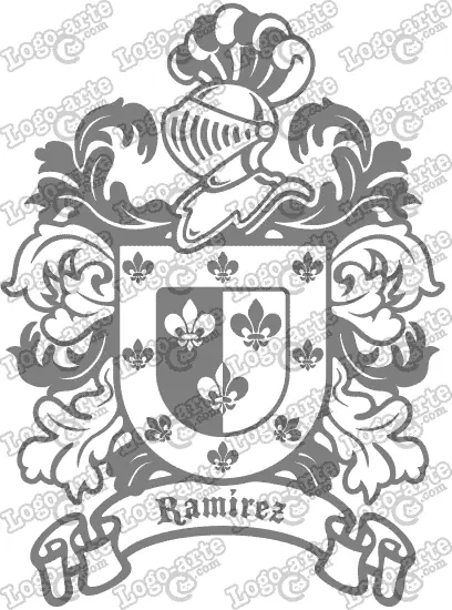 Escudo heráldico del apellido Ramírez en vectores para cortar en plotter.