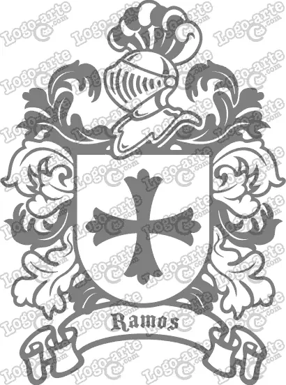 Escudo heráldico del apellido Ramos en vectores para cortar en plotter.