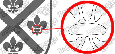 Las puntas y ángulos de este escudo heráldico vectorial están redondeados para facilitar el corte y plotter.