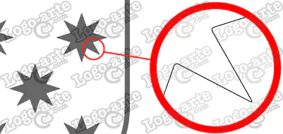 Las puntas y ángulos de este escudo heráldico vectorial están redondeados para facilitar el corte y plotter.
