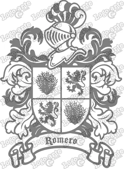 Escudo heráldico del apellido Romero en vectores para cortar en plotter.