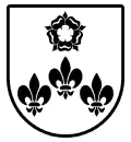 Escudo heráldico vectorial del apellido Rosa para grabado CNC en madera, chorro de arena en mármol o vidrio formato DXF.