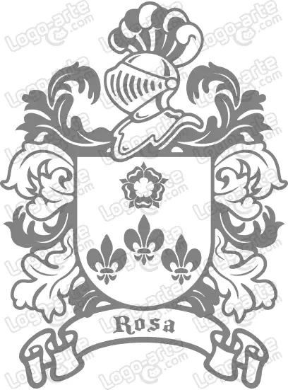Escudo heráldico del apellido Rosa en vectores para cortar en plotter.