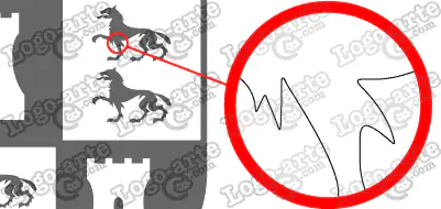 Las puntas y ángulos de este escudo heráldico vectorial están redondeados para facilitar el corte y plotter.