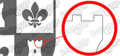 Las puntas y ángulos de este escudo heráldico vectorial están redondeados para facilitar el corte y plotter.