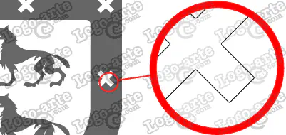 Las puntas y ángulos de este escudo heráldico vectorial están redondeados para facilitar el corte y plotter.