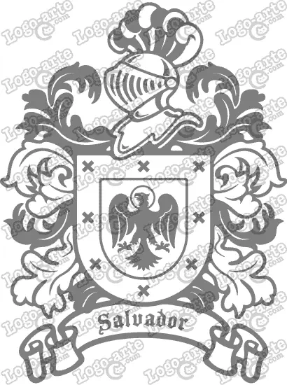 Escudo heráldico del apellido Salvador en vectores para cortar en plotter.