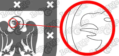 Las puntas y ángulos de este escudo heráldico vectorial están redondeados para facilitar el corte y plotter.