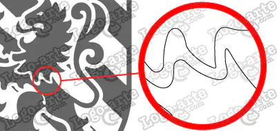 Las puntas y ángulos de este escudo heráldico vectorial están redondeados para facilitar el corte y plotter.