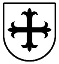 Escudo heráldico vectorial del apellido San Martín para grabado CNC en madera, corte en plotter y chorro de arena formato DXF.